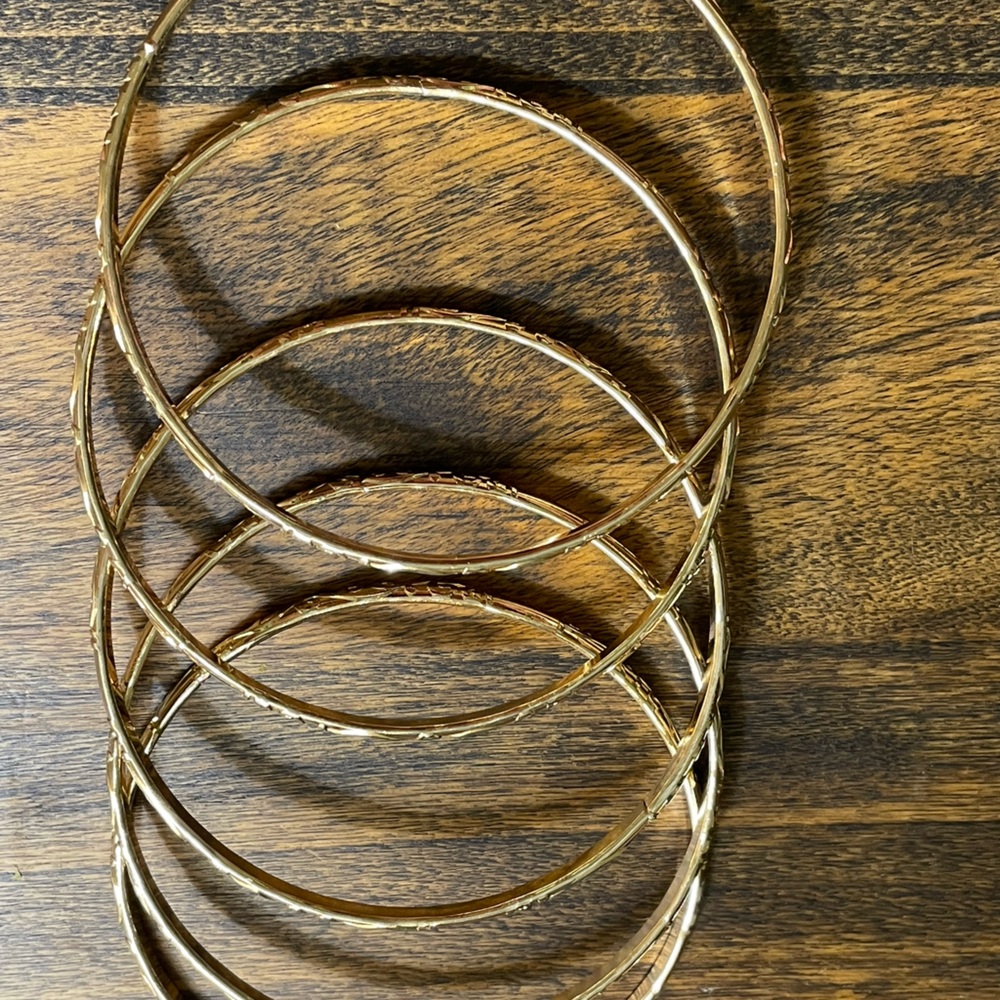 Silver 14k gold tone bangles